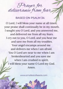 prayer for deliverance from fear