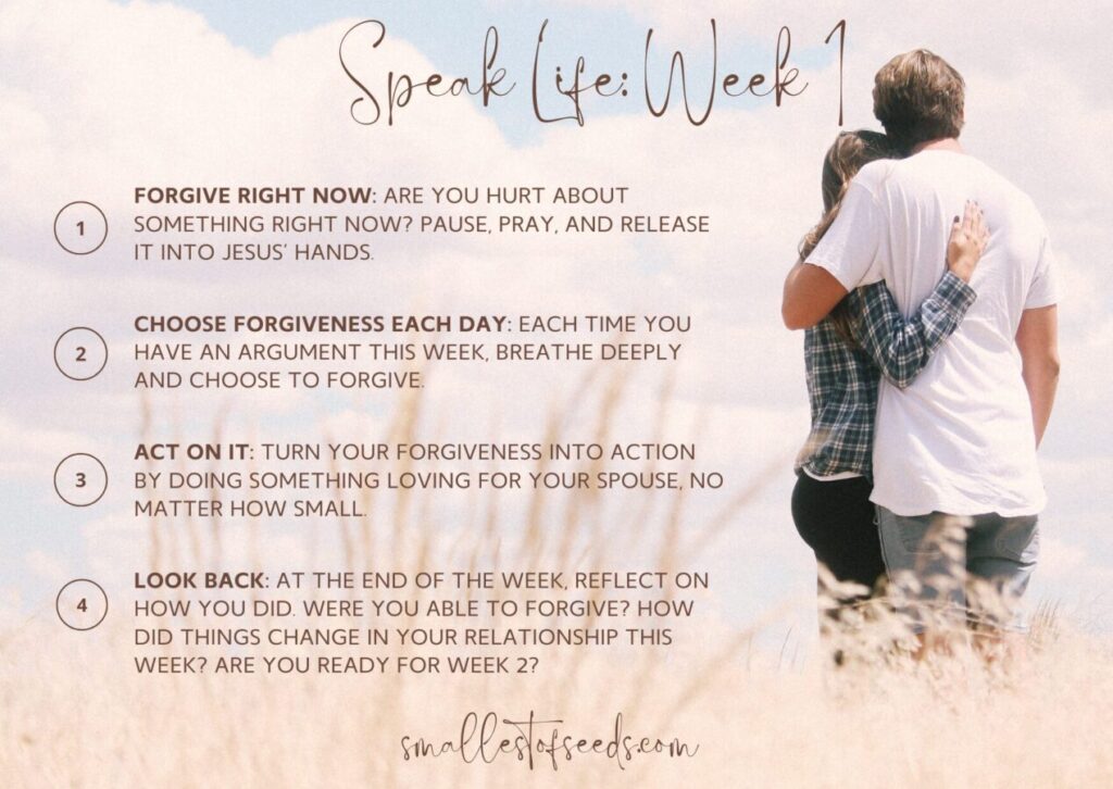 Printable card for the series speak life week 1