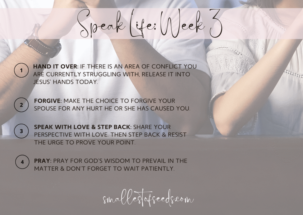 printable for week 3 of speak life series