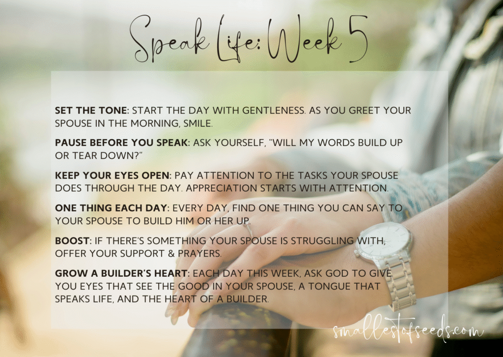 speak life week 5 printable